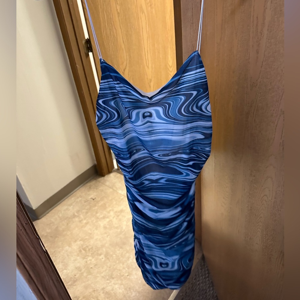 Blue mini dress